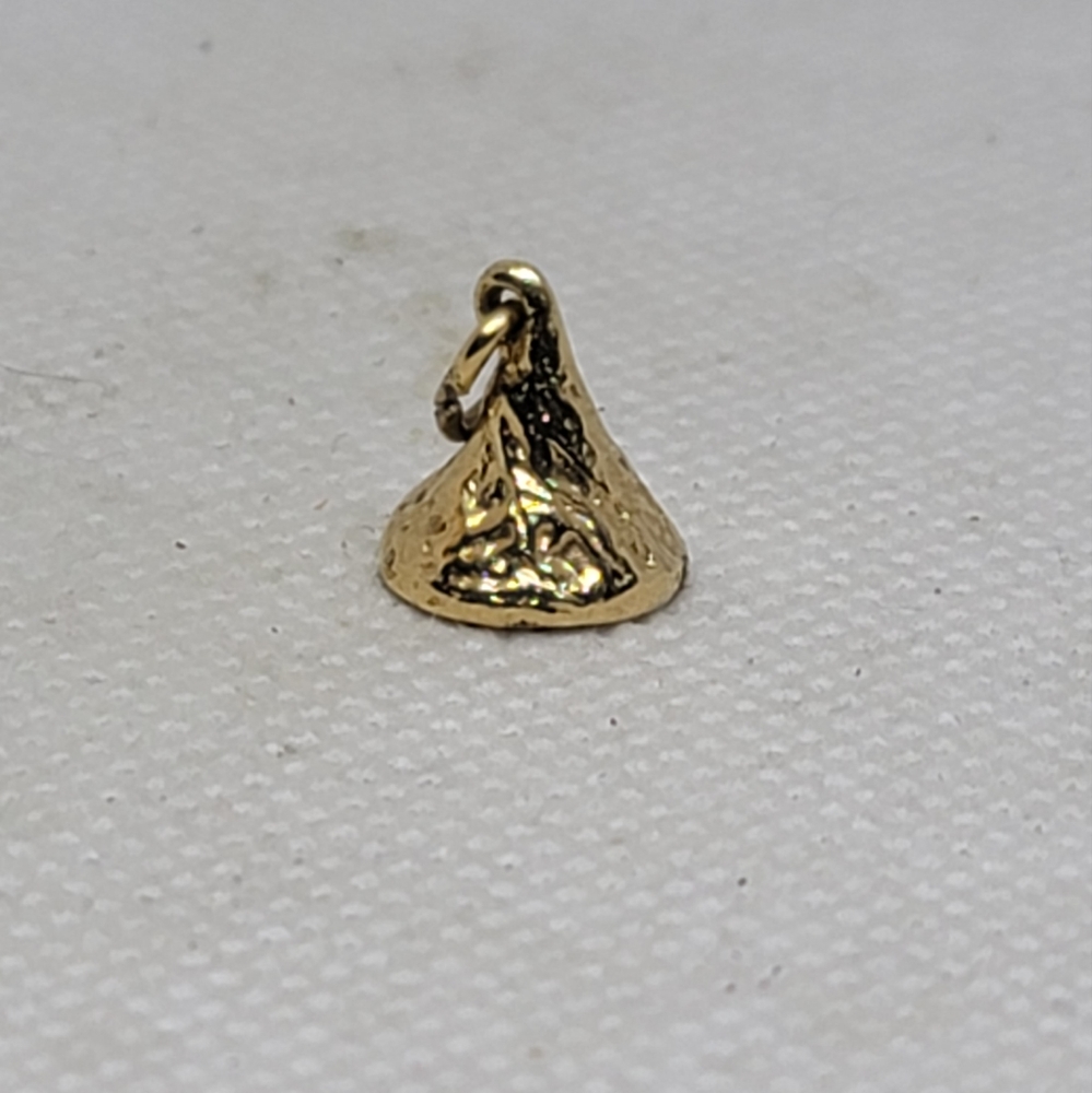 Vintage Sterling Silver Gold Toned Hershey's Kiss charm Pendant